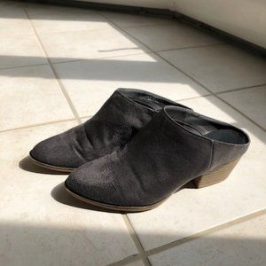 Dark Gray Suede Mule Style Booties Size 7.5 M